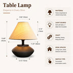 Norvani Farmhouse Ceramic Table Lamp – Black Base, Linen Shade