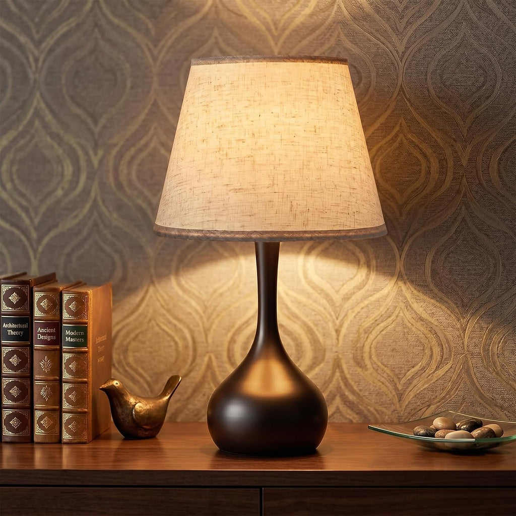 Norvani Touch Bedside Table Lamp – 3-Way Dimmable with Fabric Shade