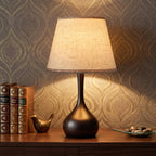 Norvani Touch Bedside Table Lamp – 3-Way Dimmable with Fabric Shade