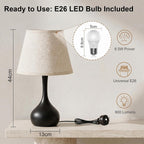 Norvani Touch Bedside Table Lamp – 3-Way Dimmable with Fabric Shade
