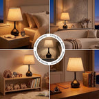 Norvani Touch Bedside Table Lamp – 3-Way Dimmable with Fabric Shade